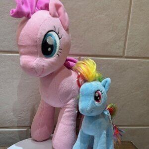 My Little Pony Pinkie Pie Plush 12" & Sparkle Princess Rainbow Dash 8"2 Lot of 2